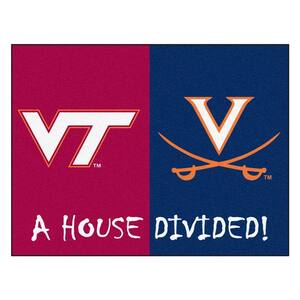 Virginia Tech Rugs FANMATS NCAA Virginia Tech/Virginia House Divided 3 ft. x 4 ft. Area ...