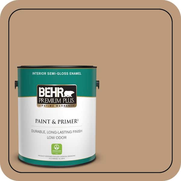 BEHR PREMIUM PLUS 1 gal. #MQ2-03 Key to the City Semi-Gloss Enamel Low Odor Interior Paint & Primer