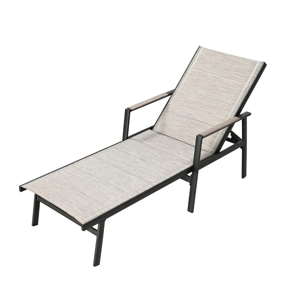 Aluminum Patio Chaise Lounge Double-Layer Textilene Outdoor Lounge Chair with 6-Position Adjustable Backrest price history on PriceWatchPro