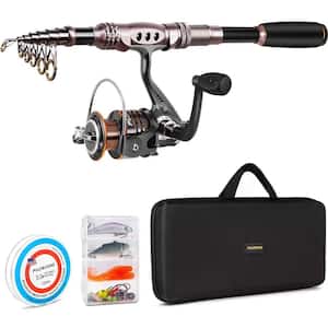 Fishing Rod Kit with 5.91 ft. Carbon Fiber Telescopic Fishing Pole, Reel, Fishing Line, Fishing Lures and Carrier Bag