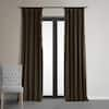 Exclusive Fabrics & Furnishings Java Signature Velvet Blackout Curtain - 50 in. W x 96 in. L Rod Pocket with Back Tab Single Velvet Curtain Panel VPCH-190912-96