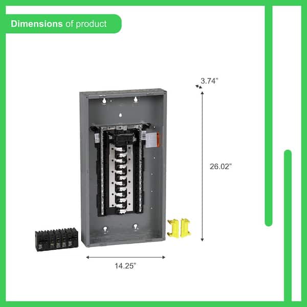 Square D Homeline 100 Amp 24-Space 48-Circuit Indoor Main Breaker Plug-On Neutral Load Center with Cover(HOM2448M100PCVP)