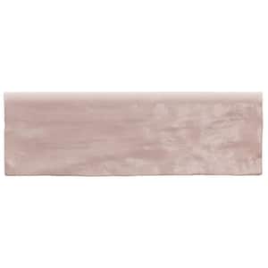 Kingston Pink 3 in. x 8 in. Glazed Ceramic Bullnose Tile