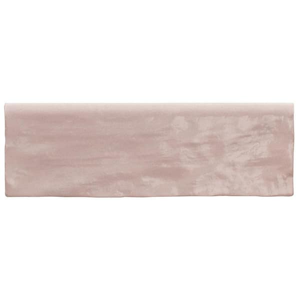 Ivy Hill Tile Kingston Pink 3 in. x 8 in. Glazed Ceramic Bullnose Tile