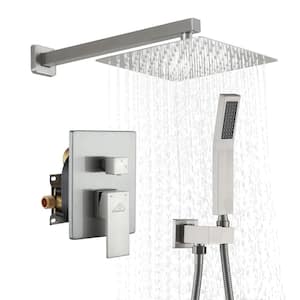 2-Function 10 in.Wall-Mounted Shower System in Brushed Nickel