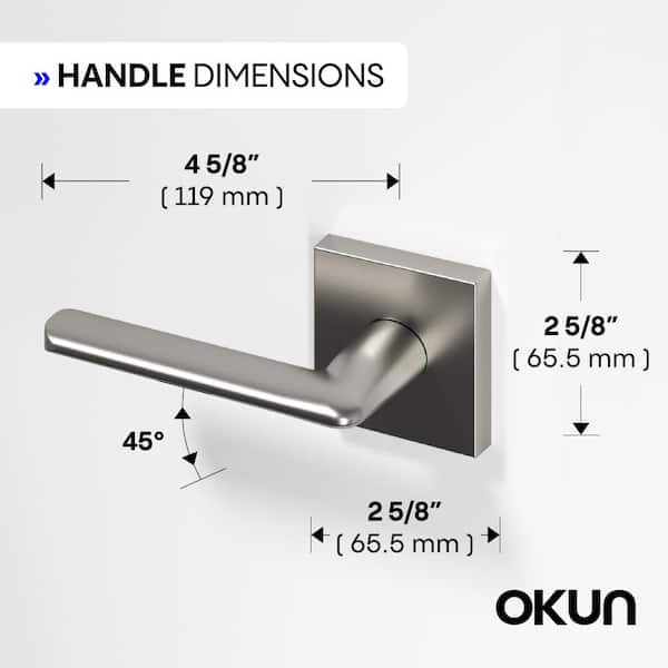 Okun Mirra Metal Brushed Nickel Passage Hall/Closet Round Door