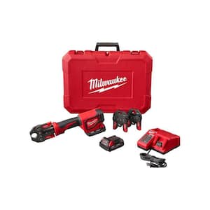 M18 18V Lithium-Ion Cordless Short Throw Press Tool Kit with 3 PEX Crimp Jaws (2) 2.0 Ah Batteries and Charger