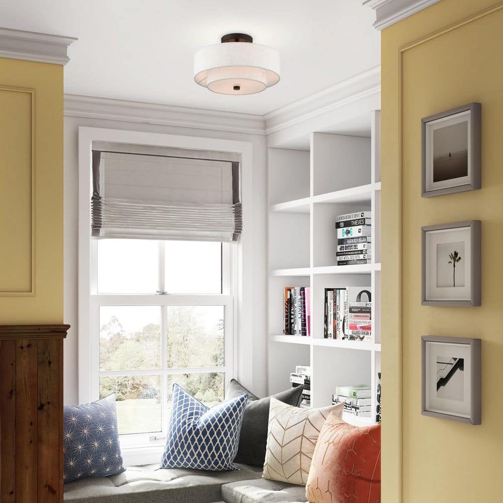 Claremont Transitional 2-Light Indoor/Outdoor Ceiling Mount in English Bronze