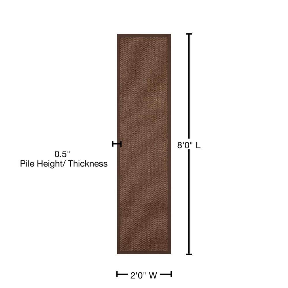Chocolate Brown Cotton Tufted Runner Rug with Non-slip Backing