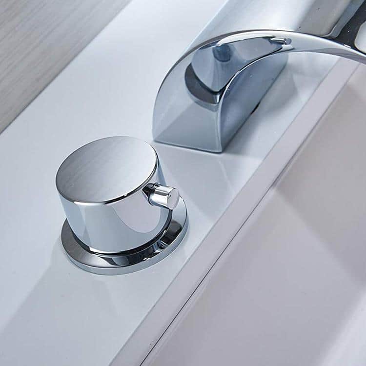 Polished Chrome 8 in. Widespread 2-Handle Bathroom Faucet with LED Light