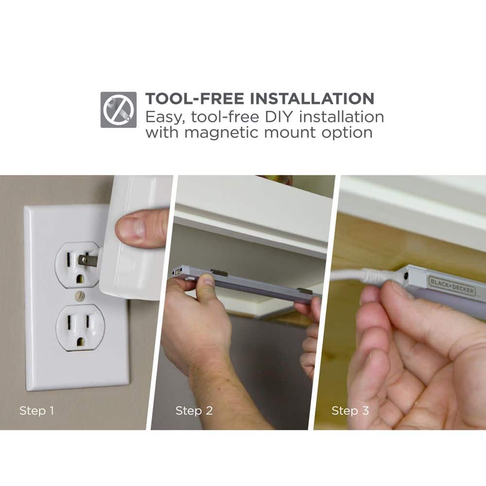 Natural Daylight LED 12'' Under Cabinet Light Kit with Motion Sensor