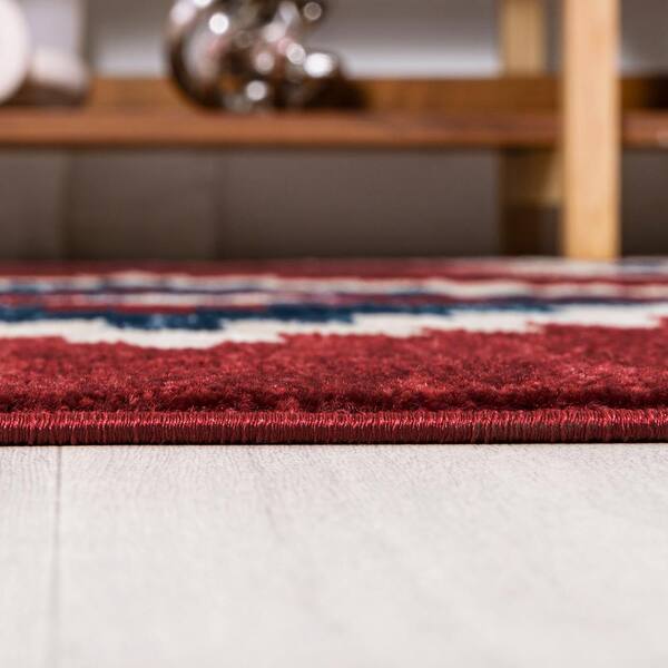 JONATHAN Y Serape Medallion Southwestern Red/Navy/Cream 3 ft. x 5