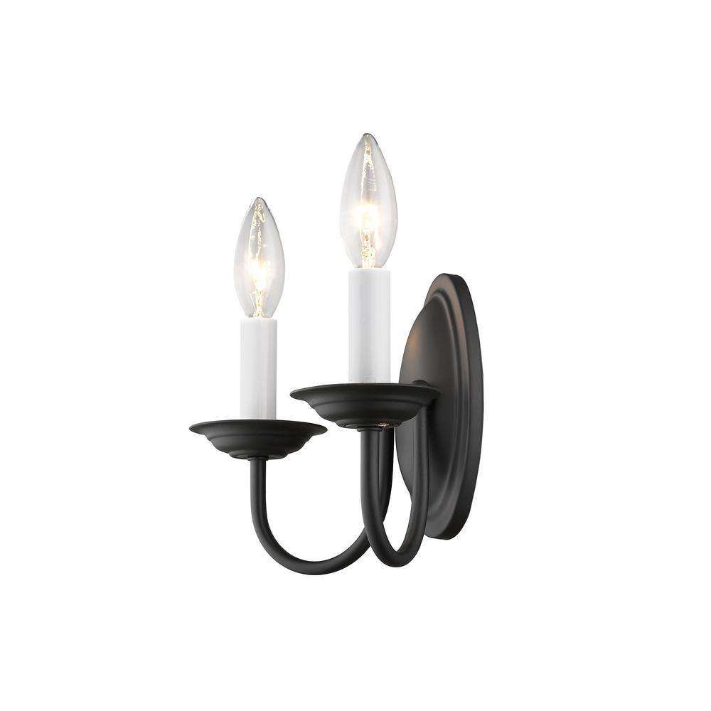 Black Steel Traditional Wall Mount Sconce Light