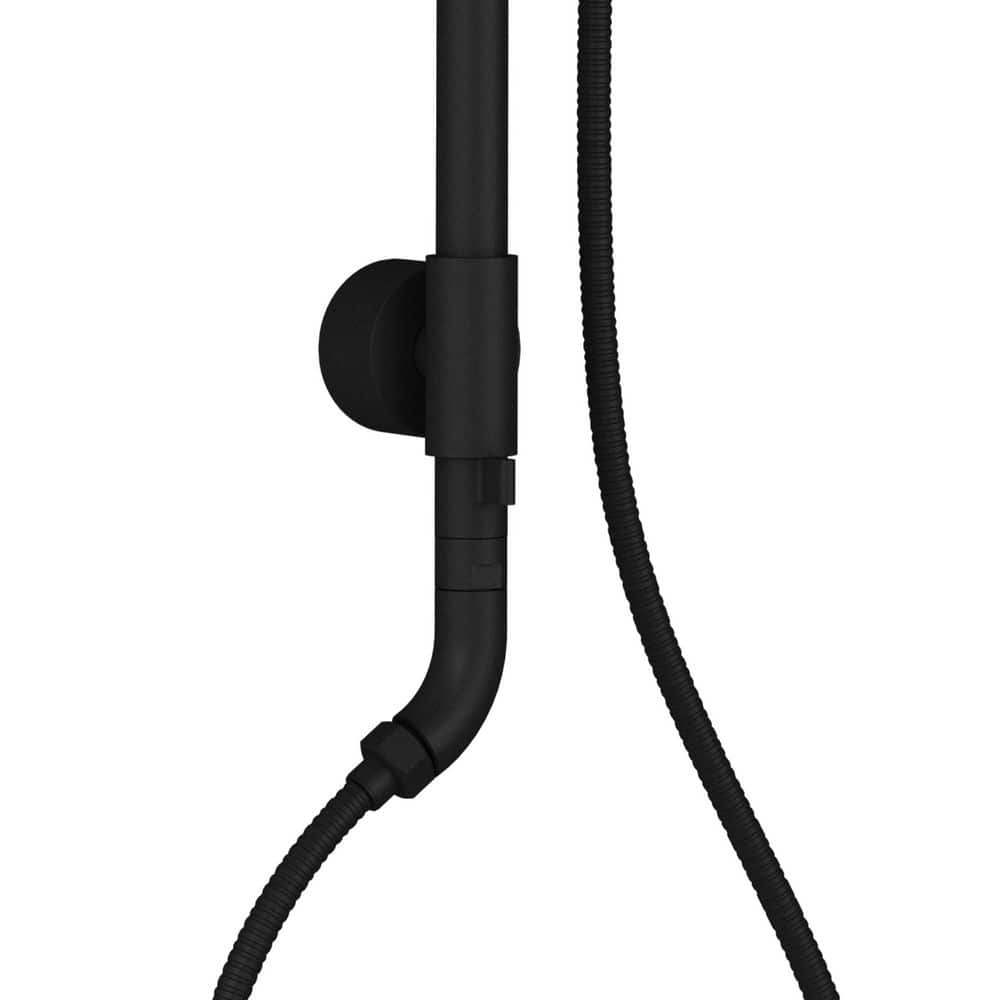 Matte Black Dual Shower System with Adjustable Slide Bar