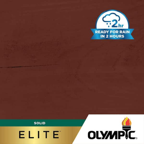 Olympic Elite 1 gal. SC-1052 Deep Redwood Solid Advanced Exterior Stain and Sealer in One