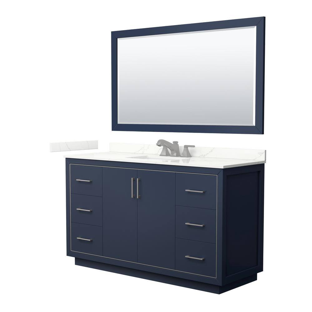 Icon 60 in. W x 22 in. D x 35 in. H Single Bath Vanity in Dark Blue with Giotto Quartz Top and 58 in. Mirror price history on PriceWatchPro