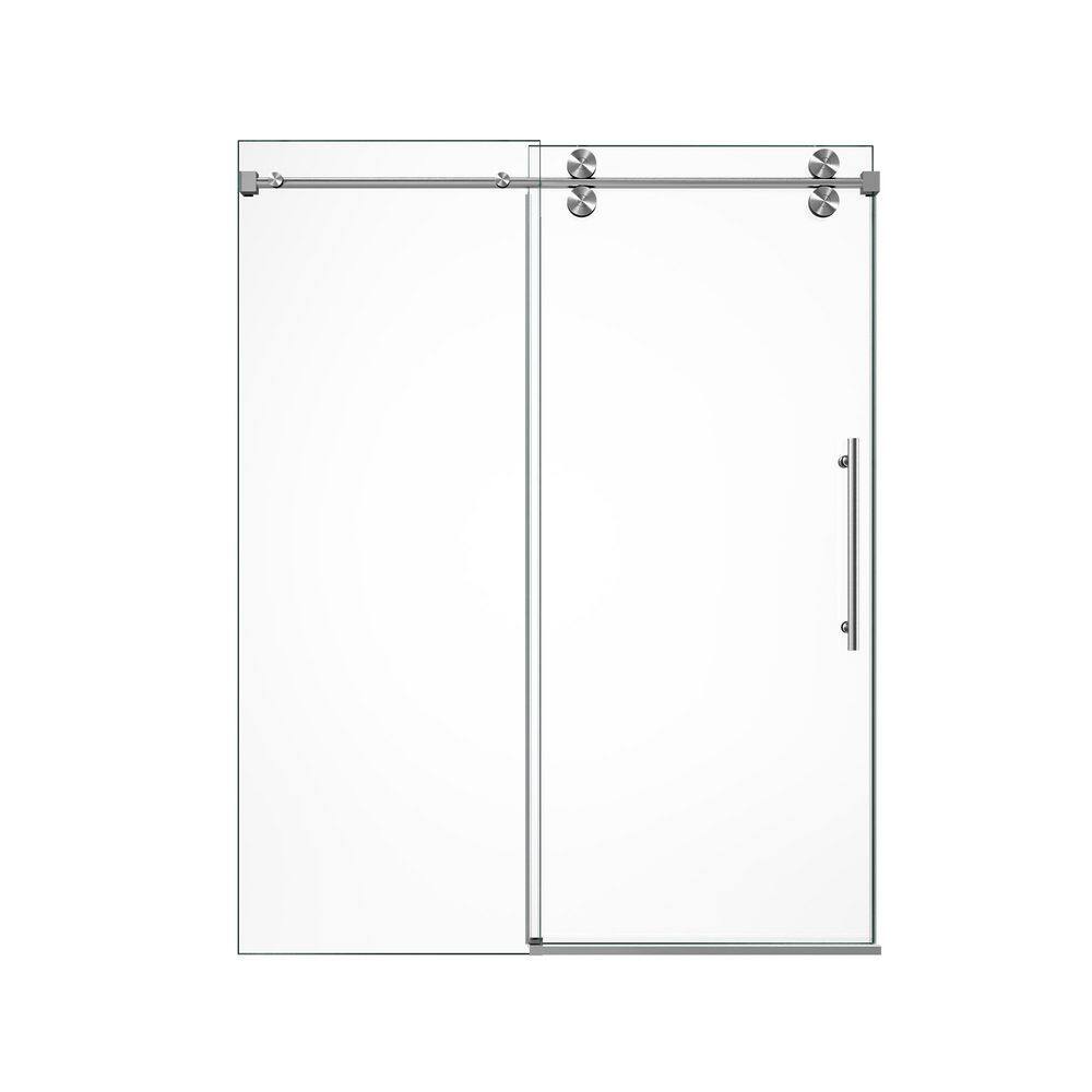 56 in.-60 in. W x 72 in. H Frameless Single Sliding Shower Door-5/16 in. Tempered Glass, Bypass Design w/ Brushed Nickel price history on PriceWatchPro