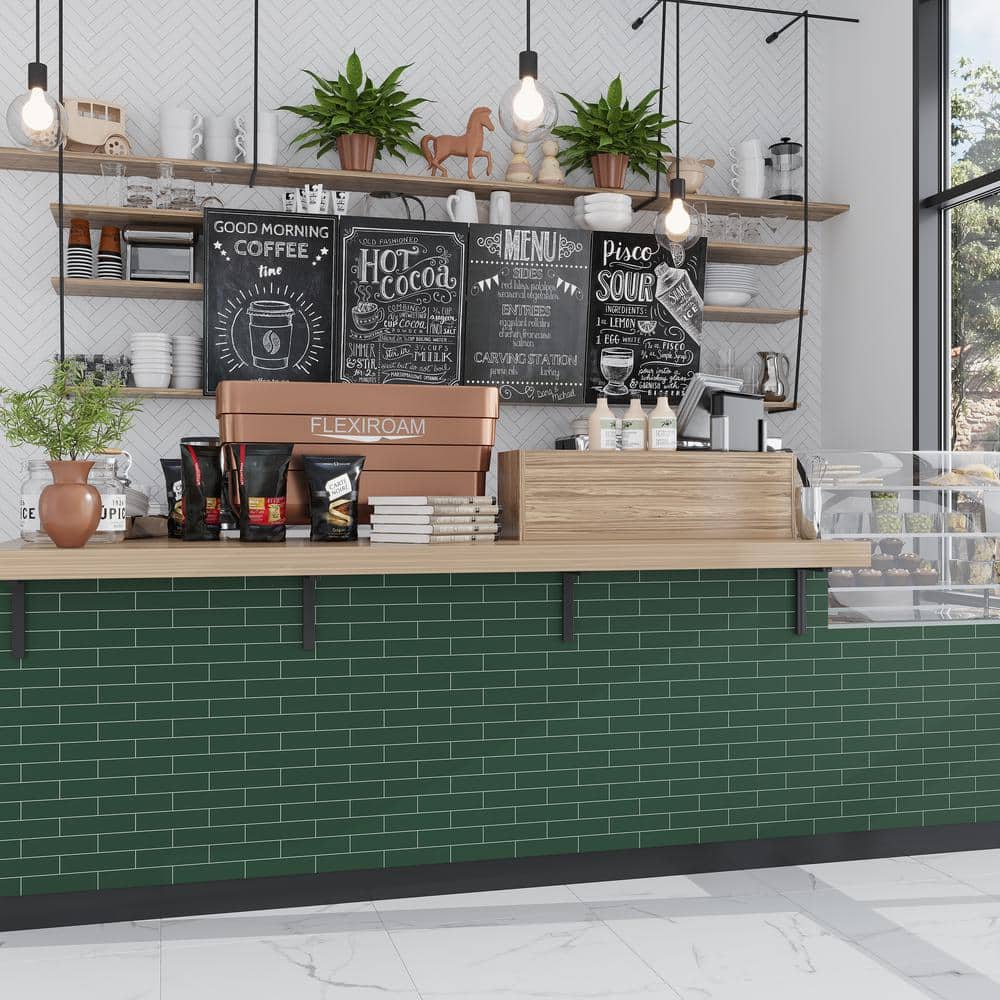 Matte Green Ceramic Subway Wall and Floor Tile