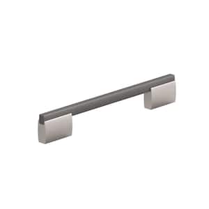 Bloomsbury Collection 7 9/16 in. (192 mm) Brushed Black Nickel and Brushed Nickel Modern Rectangular Cabinet Bar Pull