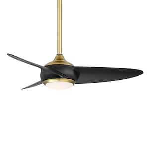 Loft 38 in. Indoor/Outdoor Soft Brass/Matte Black 3-Blade Smart Ceiling Fan with 3000K LED and Remote Control