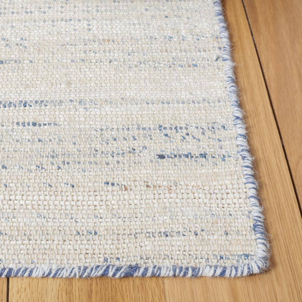 Beige and Grey Hand-Knotted Wool Rectangular Rug 4' x 6'