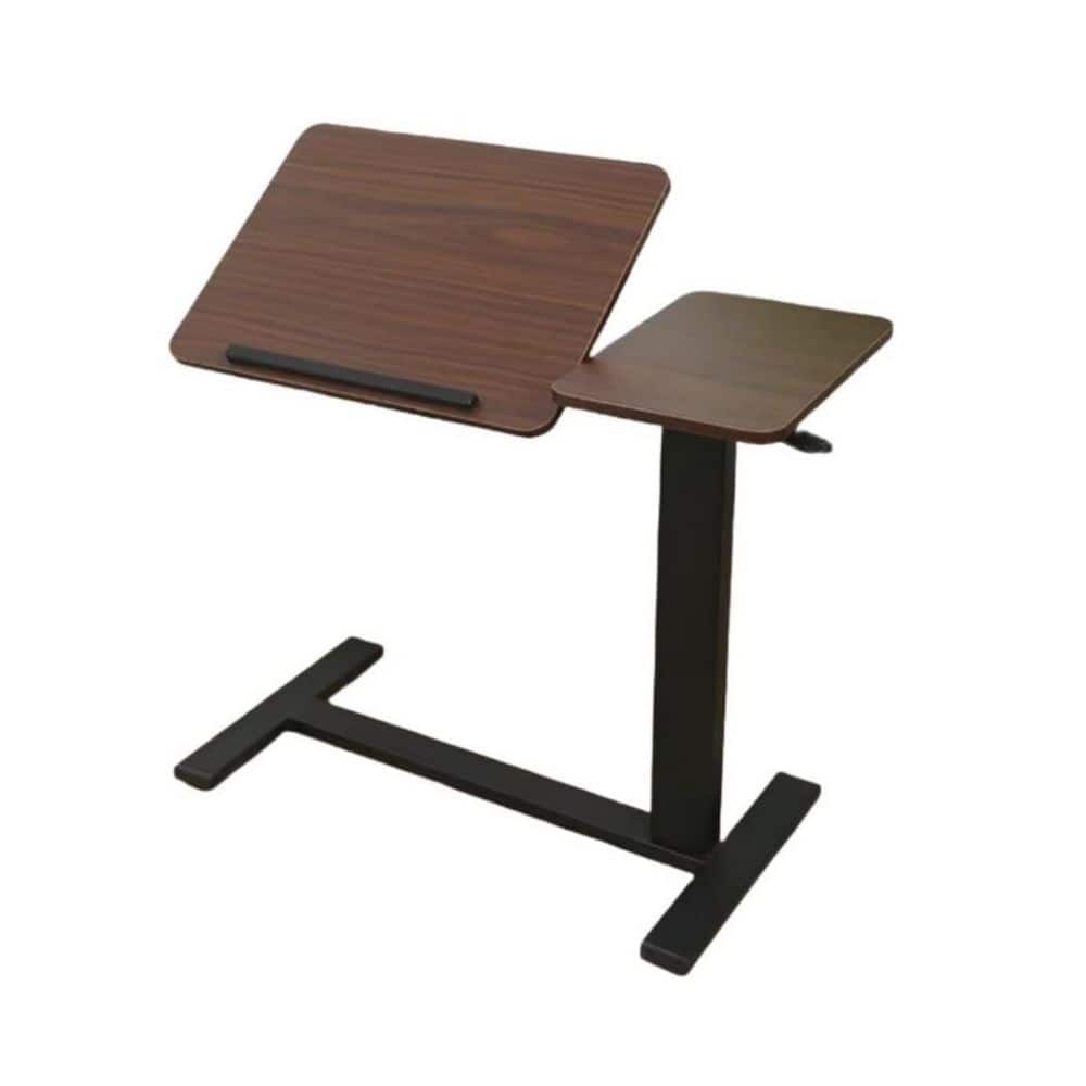 Folding Overbed Bedside Desk Mobile Rolling Laptop Stand Tilting Overbed Table with Wheels Height Adjustable Tray Table