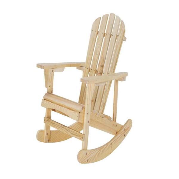 Kadehome Light Brown Wood Wood Adirondack Chair Without Cushion Set of 1