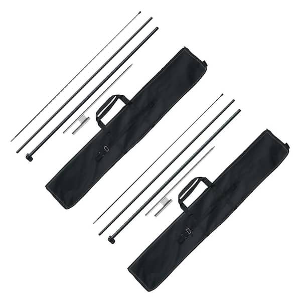 Feather Flag Pole Kit 2 Packs Swooper Flag Pole 12.7 ft. Flag Poles for Business Advertising Flags, Outdoor Flagpole