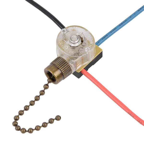 Ceiling Fan Light Switch, Replacement Lamp Pull Chain Switch 3 Wire Fan Switch Compatible with Hunter Ceiling Fans