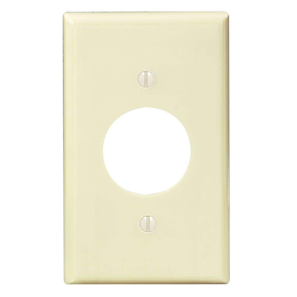 UPC 078477772911 product image for 1-Gang 1.406 in. Ivory Single Outlet/Receptacle Plastic Standard Wall Plate (1-P | upcitemdb.com