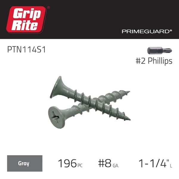 #6 x 1-1/4 in. Philips Bugle-Head Coarse Thread Sharp Point Polymer Coated Exterior Screw (1 lb./Pack)