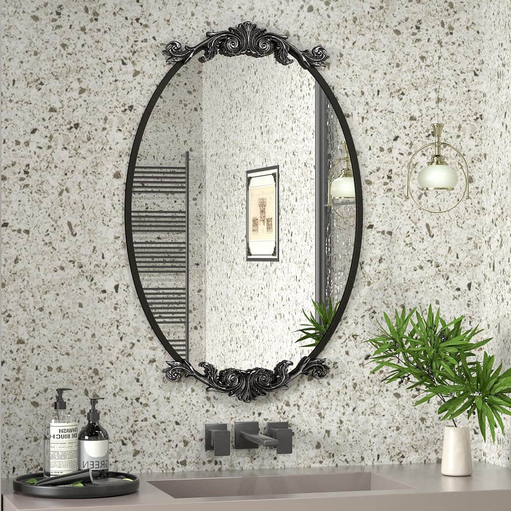 Apmir 24 in. W x 36 in. H Oval Aluminum Alloy Framed French