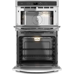 Profile 27 in. Double Electric Wall Oven with Convection Self-Cleaning and Built-In Microwave in Stainless Steel