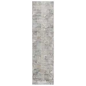 Lavorre Gray/Gold 2 ft. 6 in. x 10 ft. Abstract Runner Area Rug