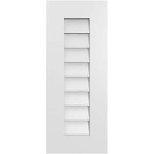 12 in. x 30 in. Rectangular White PVC Paintable Gable Louver Vent Non-Functional