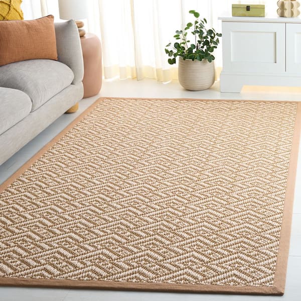 Natural Fiber 6 ft. x 9 ft. Natural/Beige Chevron NF531B Area Rug