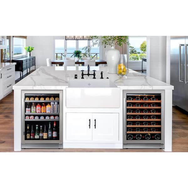 Ca'Lefort 24'' Dual Zone Wine and Beer Fridge, Built in or Freestandinng