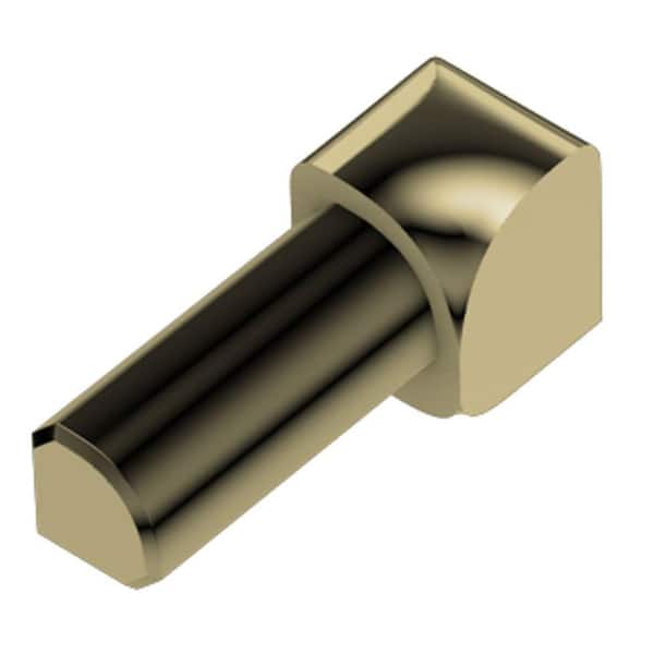 Schluter Rondec Polished Brass Anodized Aluminum 5/16 in. x 1 in. Metal 90 Degree Inside Corner