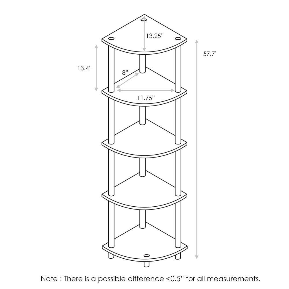 Kids' Corner 5-Tier Dark Walnut Wood Display Shelving Unit