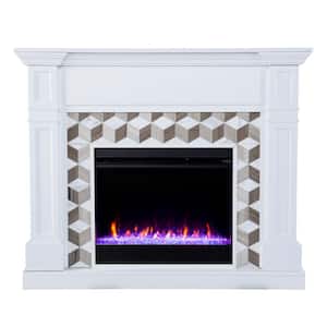 Banton 48 in. Color Changing Electric Fireplace in White