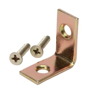 1 in. Satin Brass Corner Brace (4-Pack)