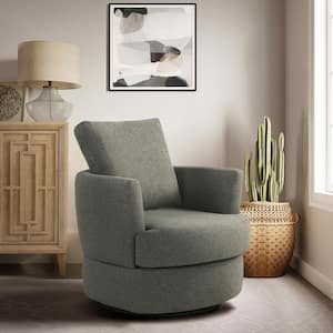 Erving Gray Polyester Arm Chair with Swivel Base