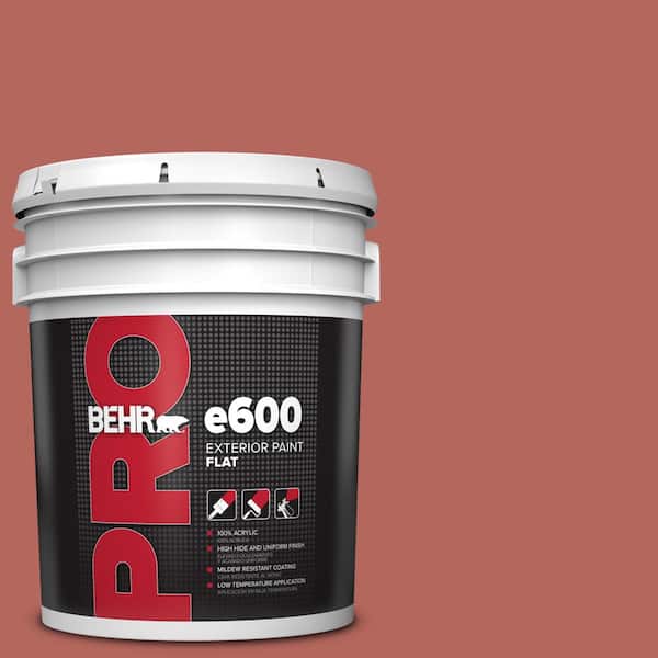 BEHR PRO 5 gal. #180D-6 Mineral Red Flat Exterior Paint