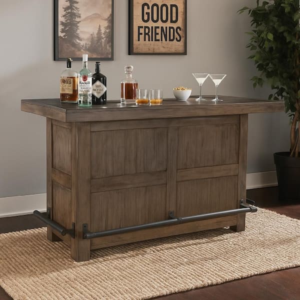 MGP 76 in. L 24 in. W 89 in. H Bamboo Tiki Bar with Bamboo Tile Roof and  Single Tier Counter TB-25 - The Home Depot