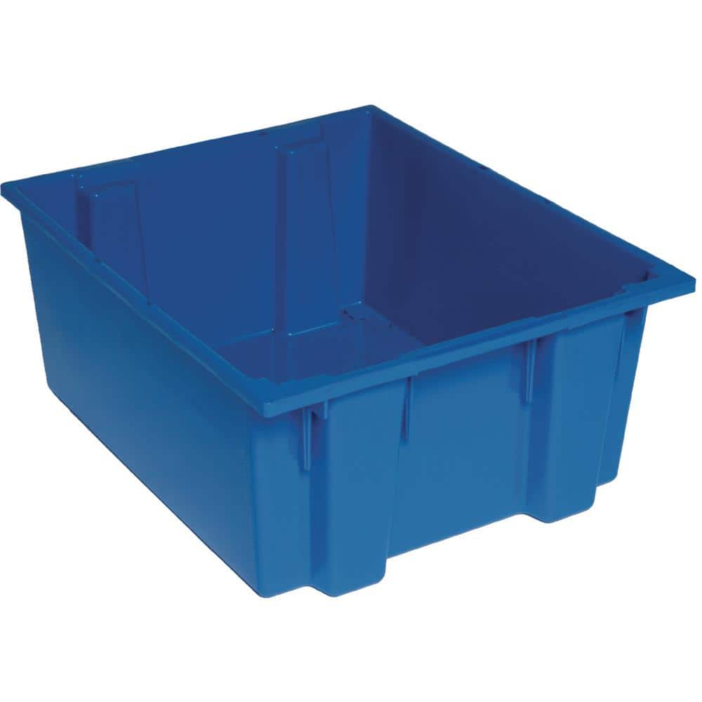QUANTUM STORAGE SYSTEMS 15 Gal. Genuine Stack and Nest Tote in Blue