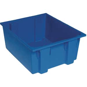 15 Gal. Genuine Stack and Nest Tote in Blue (Lid Sold Separately) (3-Carton)