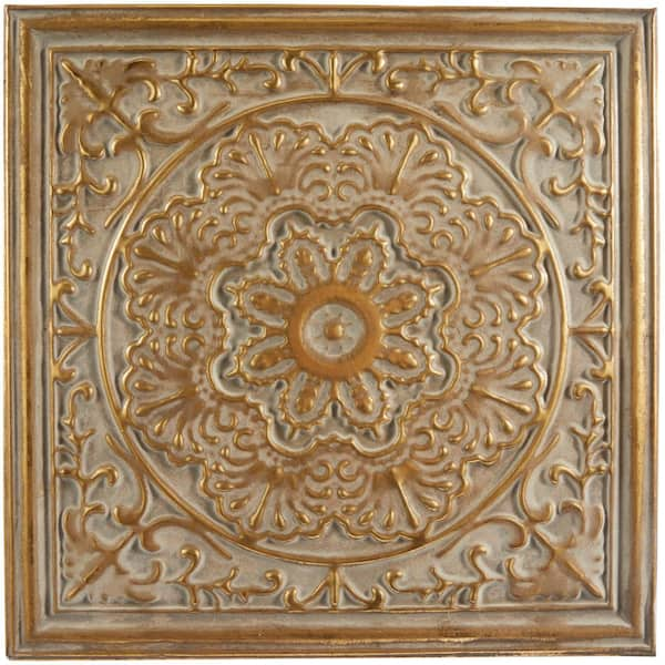 Newhill Designs Dolma Gold Leaves 36 High Iron Wall Art