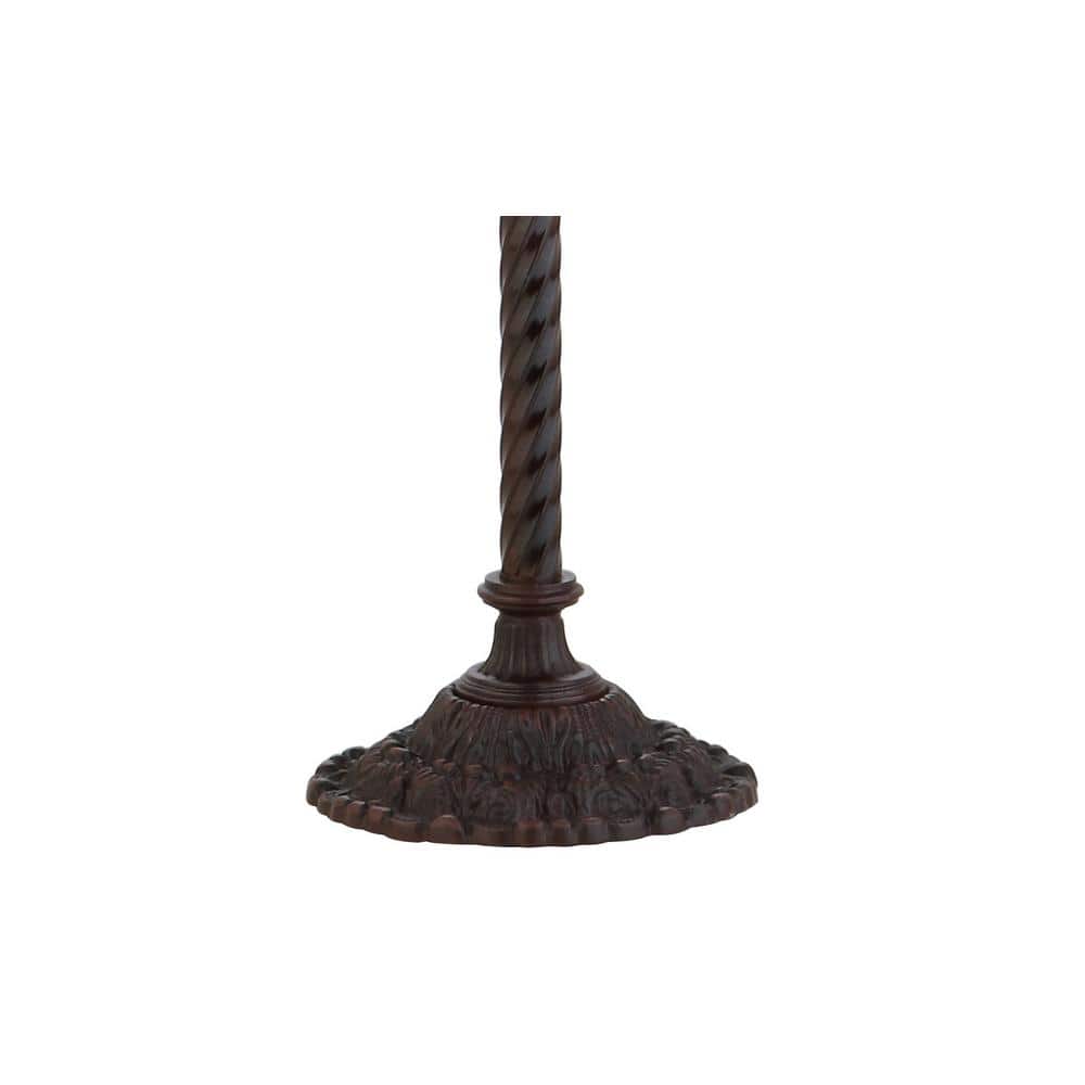 Davis Tiffany-Style 70" Bronze Torchiere with Multicolor Stained Glass