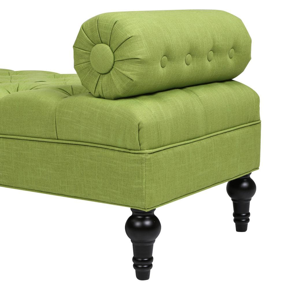 Lewis Bright Chartreuse Fabric Bolster Arm Bench