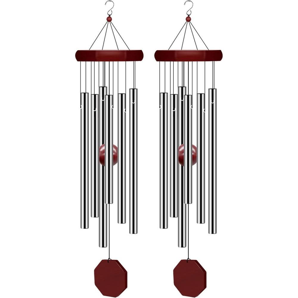 2-Pack Memorial Wind Chimes Outdoor Large Deep Tone, Elegant Sympathy Perso